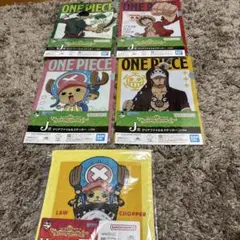 ワンピース 一番くじ J賞 クリアファイル&ステッカー タオル5点セット