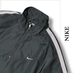 00s Y2K NIKE 테크 하프 Zip 반소매 풀오버 L 블랙