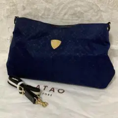 極美品 アタオ ATAO エルヴィ ネイビー ショルダーバッグ ハンドバッグ 