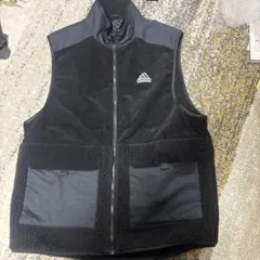 adidas ブラック ベスト フリース コーデュロイ