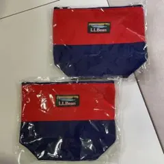 新品未使用 L.L.Bean 赤/紺 ポーチ 2個セット
