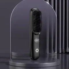 コードレス ヘアブラシ アイロン ブラック ヘアアイロン