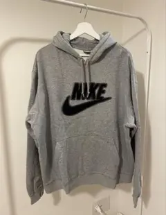 NIKE ナイキ パーカー グレー スウェット フーディー 刺繍ロゴ