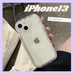 新品 iPhone 13 クリア ケース カバー 韓国 かわいい ウェーブe
