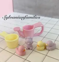 未使用　シルバニア　ベビー　バスセット　アヒルさん　ミニチュア　お風呂　みつご