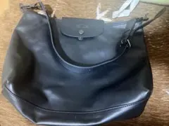 LONGCHAMP レザー ショルダーバッグ ブラックのサムネイル