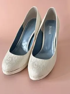 BENIR アイボリー レースパンプス 高ヒール