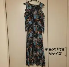 FOREVER21 フラワープリント ロングドレス M