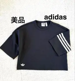 美品　adidas 三本ライン　半袖ロゴTシャツ　Sサイズ