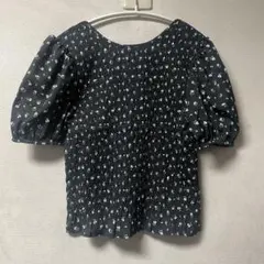 MOUSSY 花柄ブラウス　半袖　ブラックのサムネイル