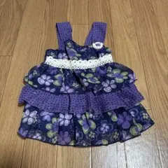 Little Lass リトル・ラス　紫色 フリル 花柄 ワンピースのサムネイル