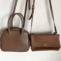 2way ショルダーバッグ ブラウン、ブラウンショルダーバッグ２点セット