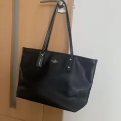【お値下げ】COACH ブラック レザートートバッグ