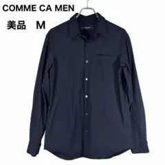 【美品】 COMME CA MENメリルナイロン ジャージーシャツ 黒 Mのサムネイル