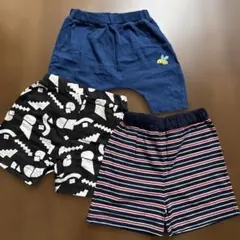 ベビー服 パンツ 3点セット ネイビー・黒・ストライプ