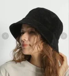 niko and... オリジナルコーデュロイバケットハット ブラック