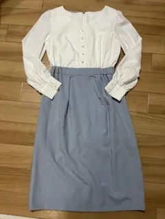 バックリボン プロポーションボディドレッシング ワンピース