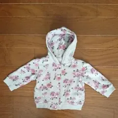コムサイズム パーカー 90 花柄 リバーシブル