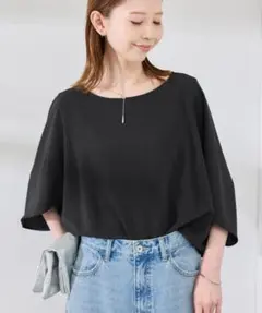 ロペピクニック イージーケア ジョーゼットドルマンブラウス ブラックのサムネイル