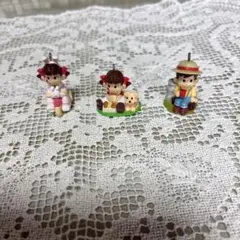 ペコちゃんポコちゃんストラップフィギュア３個セット