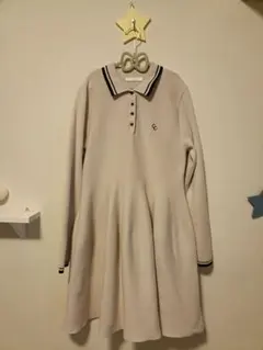 Chico 配色ポロ ニット ミニワンピース アイボリー フリーサイズ