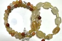 値下げ！金丝玉！天然石ビーズブレスレット2点セット