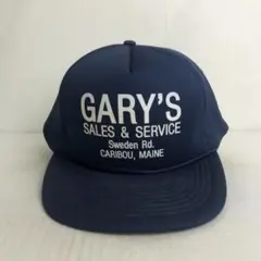 【USA古着】GARY'S アメリカ企業 ビンテージ トラッカーキャップ 紺