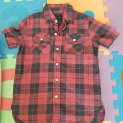 GapKids 半袖チェックシャツ S (6-7)
