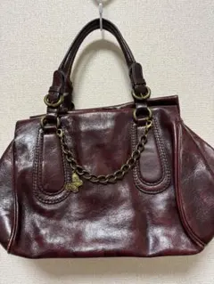 COACH クロコ型押し トート/ショルダー2wayバッグ ボルドー 15384 