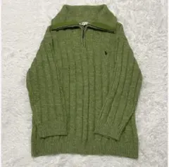 U.S. POLO ASSN. ハーフジップニット セーター　グリーン