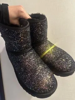 UGG ブラックグリッター ムートンブーツ 37