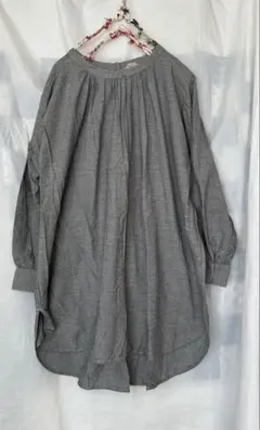 サマンサモスモス　千鳥格子　ブラウス　ギャザー　ゆったり　オーバーサイズ