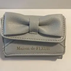 Maison de FLEUR リボンカードケース　グレイッシュブルーのサムネイル