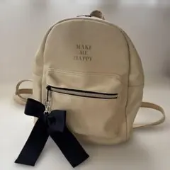 リボン付きベージュリュックのサムネイル
