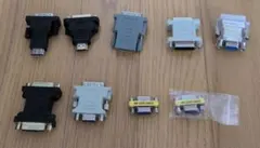 ●HDMI DVI-D VGA オス メス 変換・延長コネクタ 9個セット