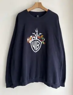 90s Warner Bros. キャラクター刺繍 トレーナー XL