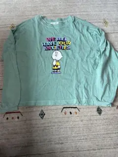 AMERICAN HOLIC ピーナッツ 長袖Tシャツ グリーン F