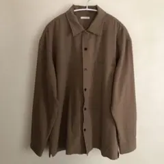 GU　ブラウンポケット付き長袖シャツ