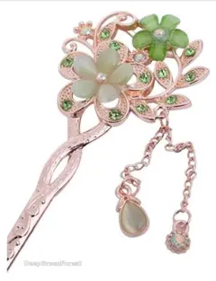 かんざし　新品未使用品　グリーン