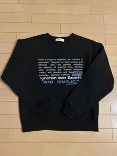 Ffein ブラック S クルーネック スウェット