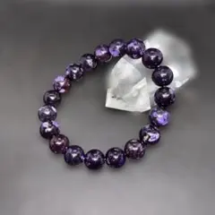 【オススメ】天然石パワーストーン　パープルチャロアイトブレスレット　10㎜