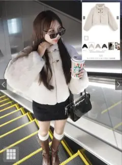 ビットカラーファーショート丈コート[on272]