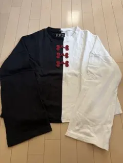 F.F.T バイカラー 長袖トップス　チャイナトップス
