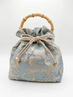 ハンドメイド/花霞バンブー2way巾着バッグ