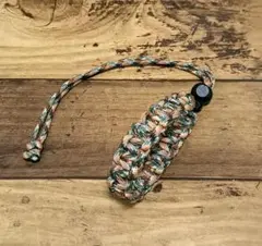 パラコード　マルチホルダー　ドリンクホルダー　オレンジ✕グリーンカモ単色