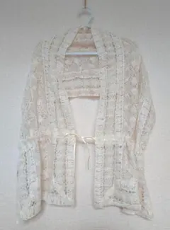 アイボリー レースストール カーディガン風ストール 結婚式