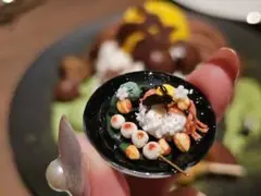 【ミニチュア】秋のお月見パンケーキ(お皿、お団子付き)