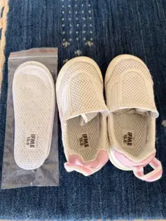 IFME メッシュシューズ　15cm ホワイト×ピンクカラー