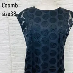 美品✨Coomb クーム　ブラック ノースリーブワンピース　ドット　透け感　Mのサムネイル