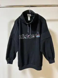 アディダス adidas スウェット ハイネック 80s ブラック 黒